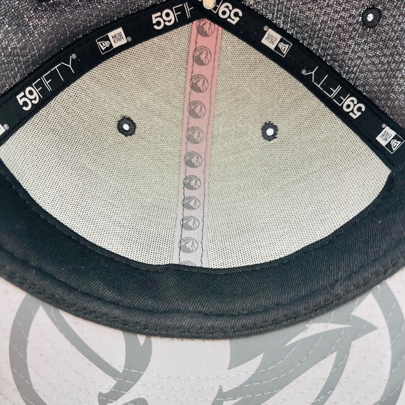 New Era 59 Fifty Custom NBA Minnesota Timberwolves Grey Felt Suede Hat 7 1/4 - Picture 5 of 8